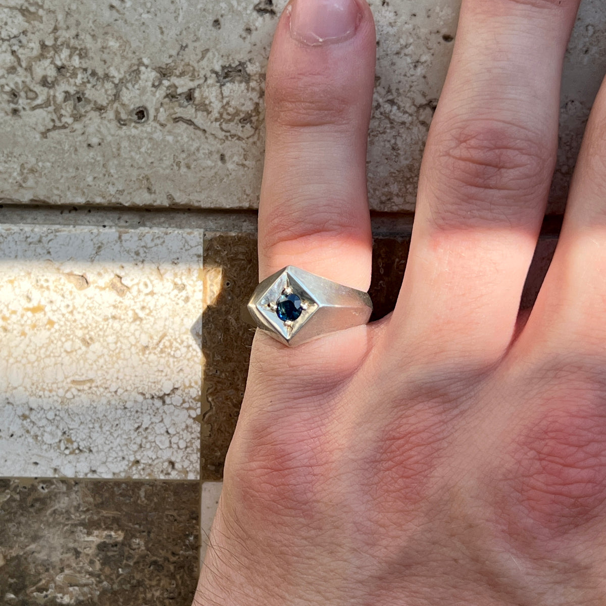 Saphire Pinky Silber Ring