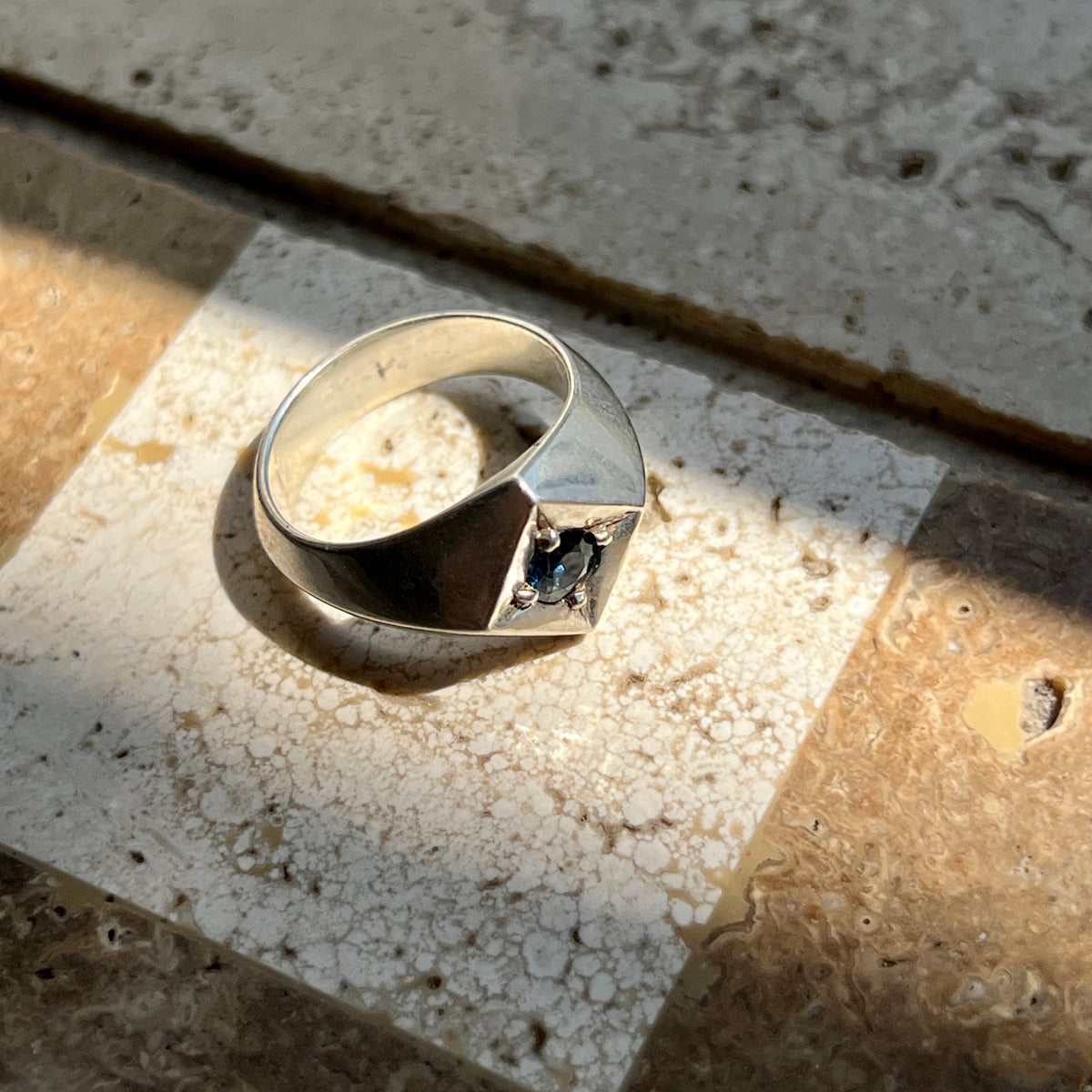Saphire Pinky Silber Ring