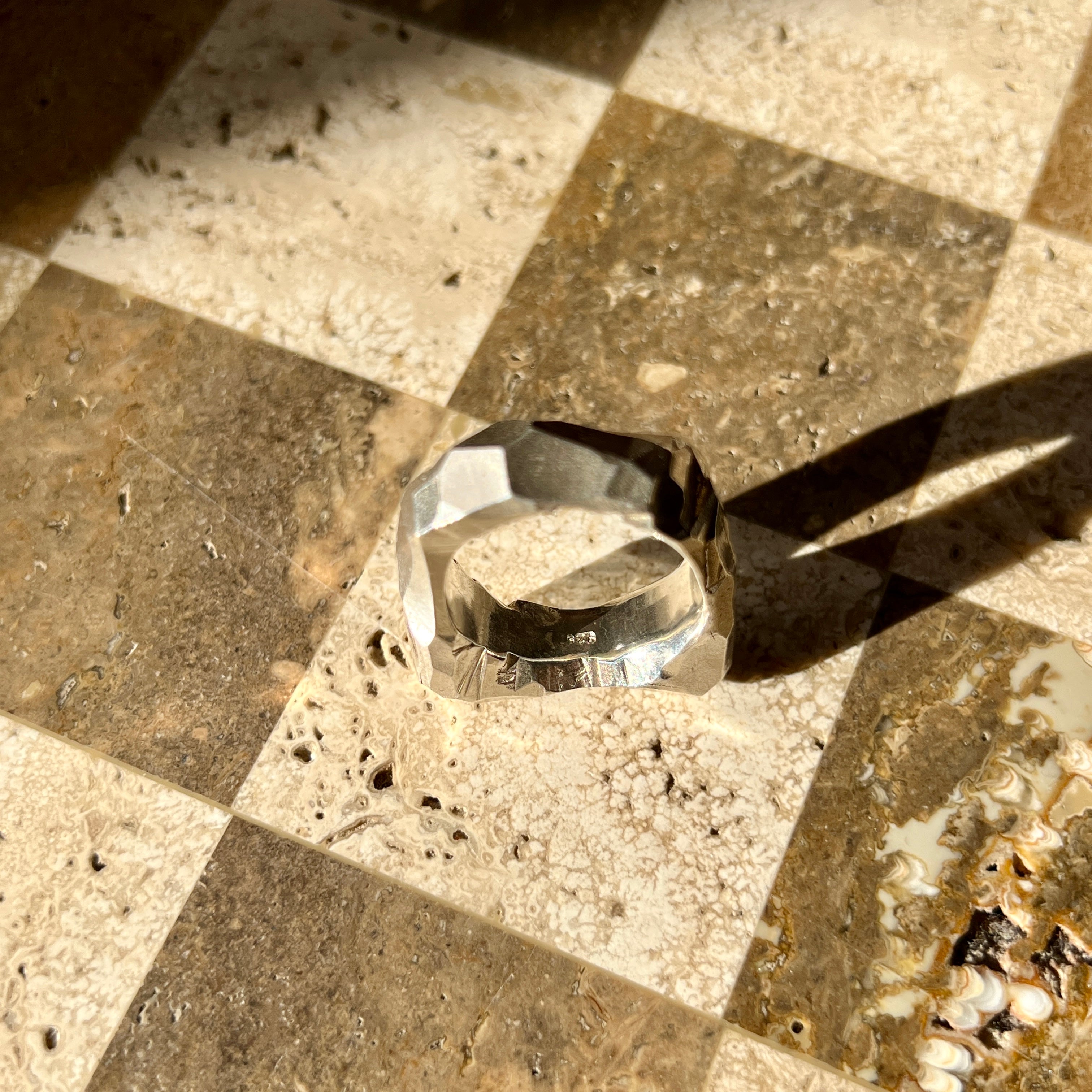 Heavy Carved Silver Ring