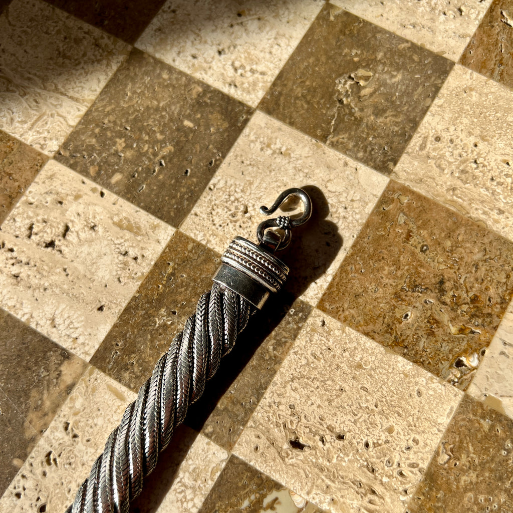 Heavy Rope Chain Silver Bracelet
