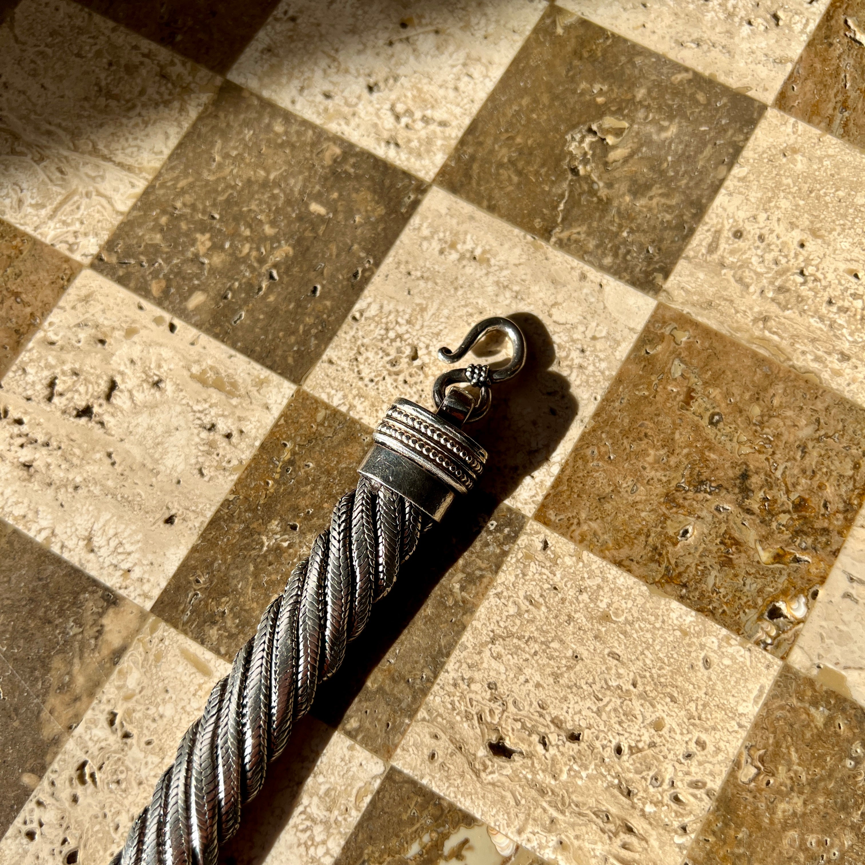Heavy Rope Chain Silver Bracelet