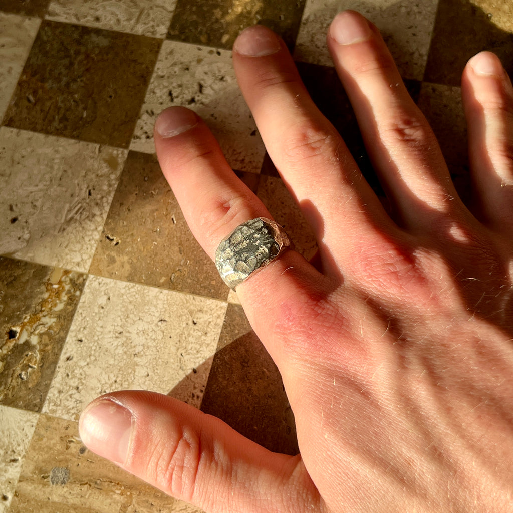 Carved Silber Siegel Ring
