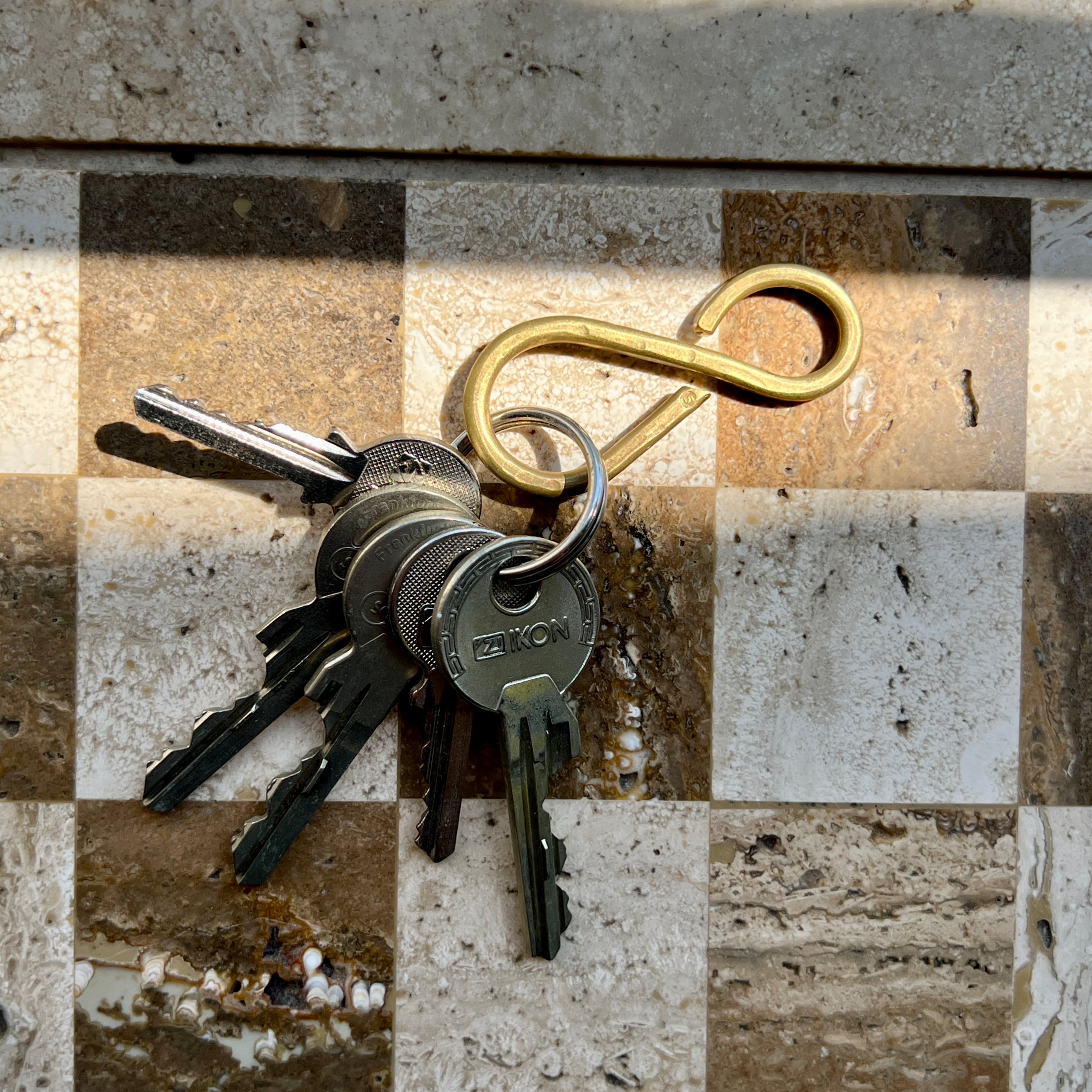 Hammered brass Key Ring