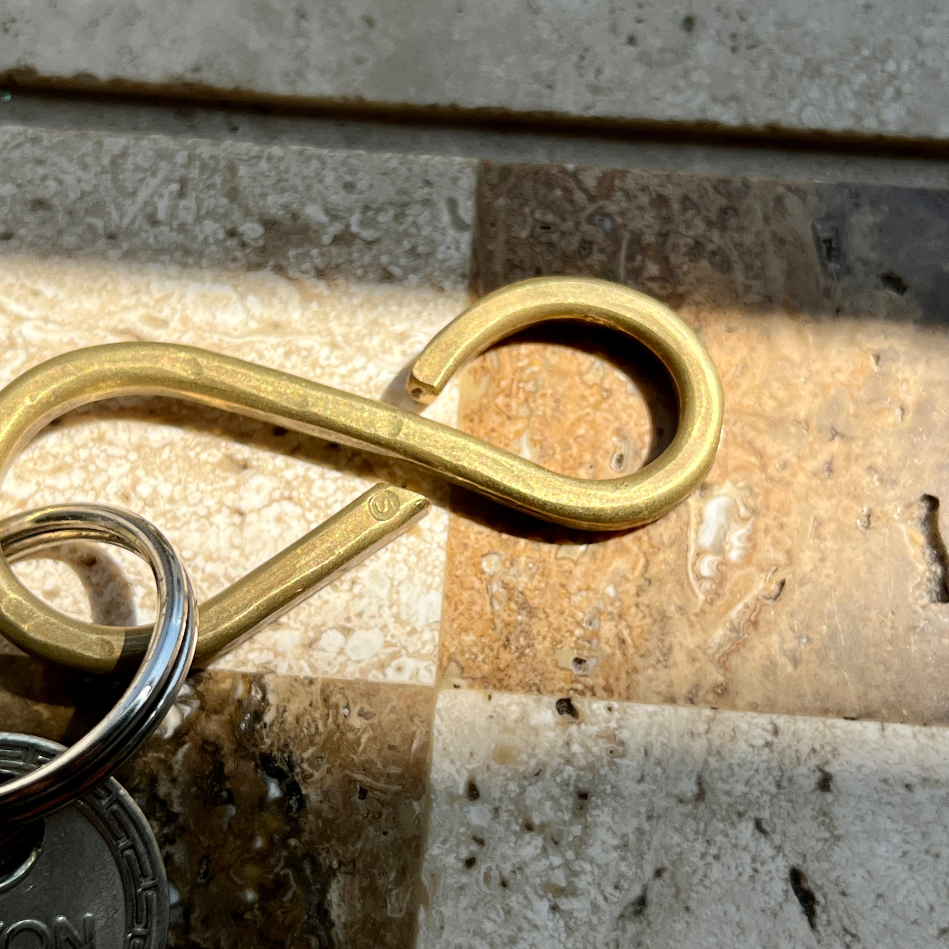 Hammered brass Key Ring
