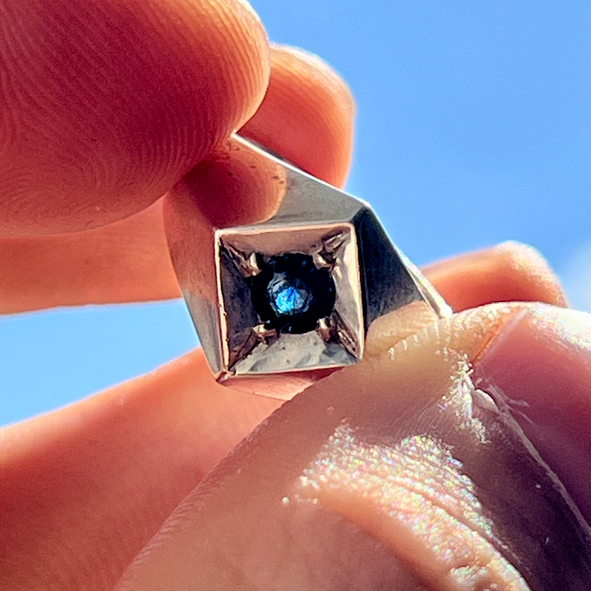 Saphire Pinky Silber Ring