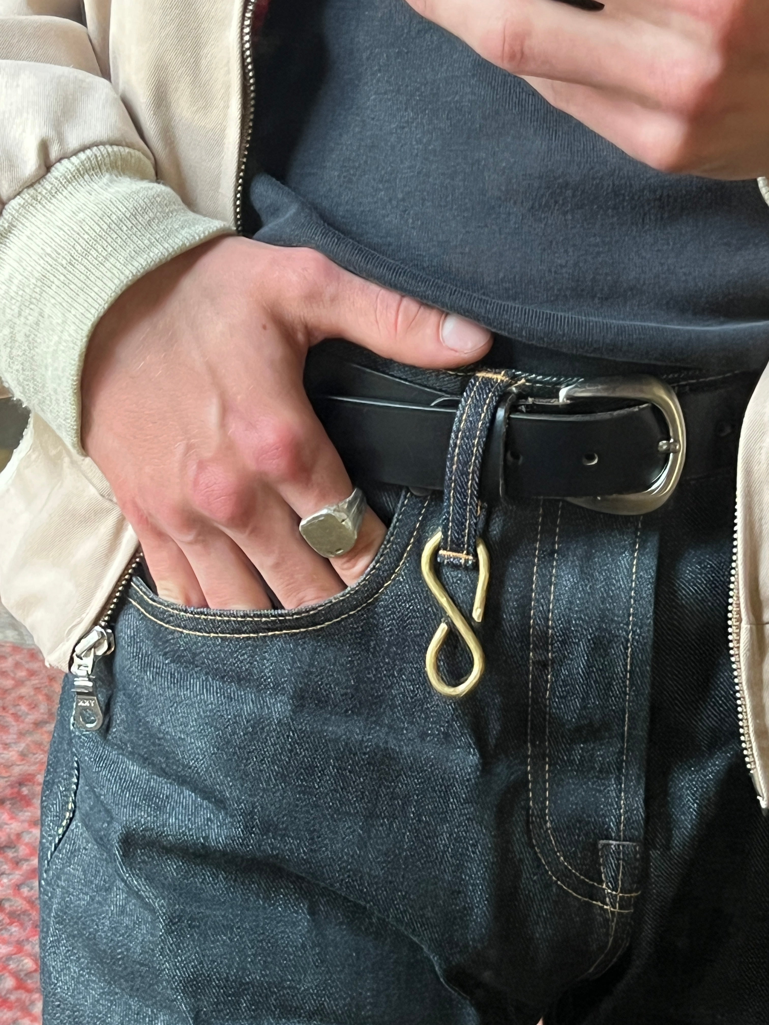 Hammered brass Key Ring