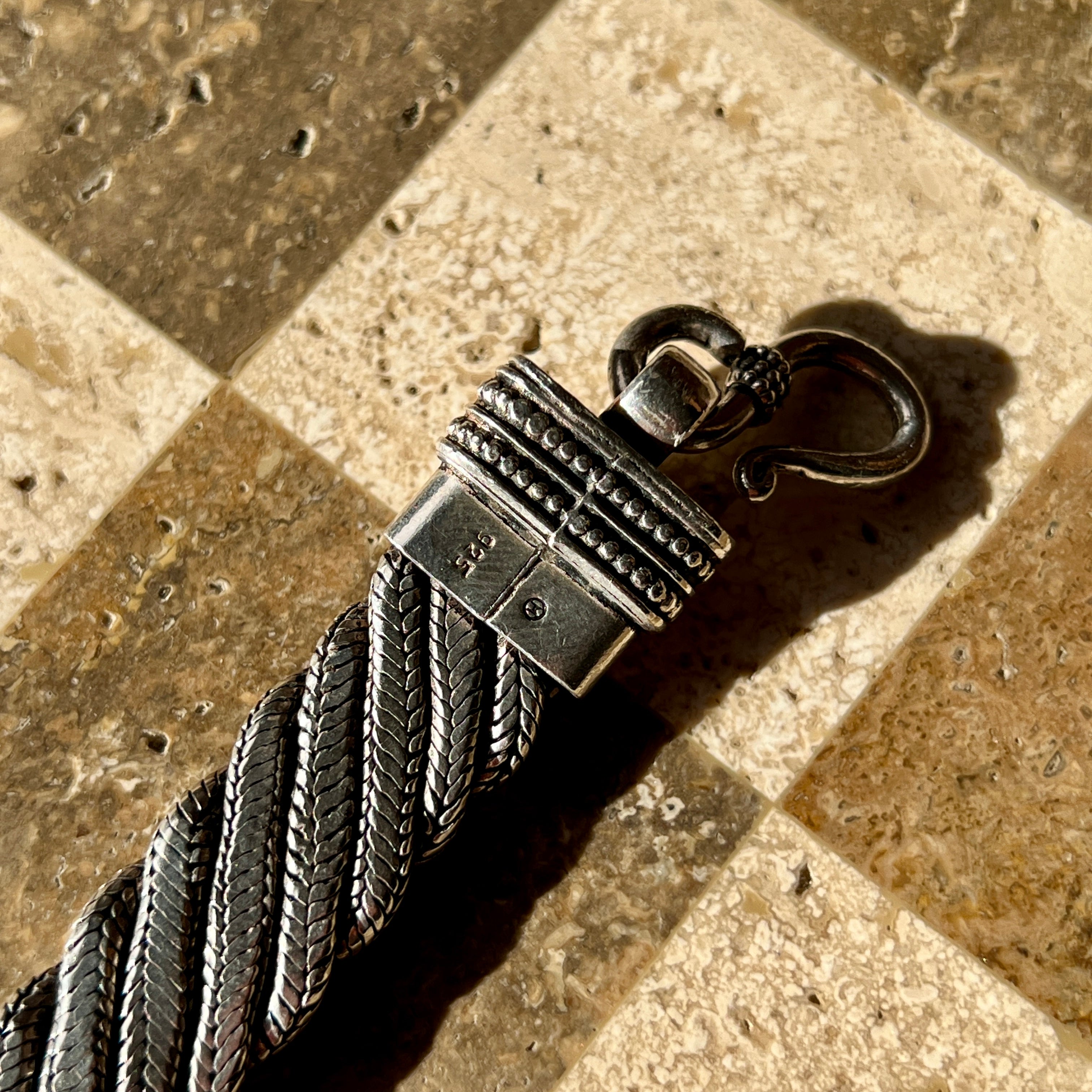 Heavy Rope Chain Silver Bracelet