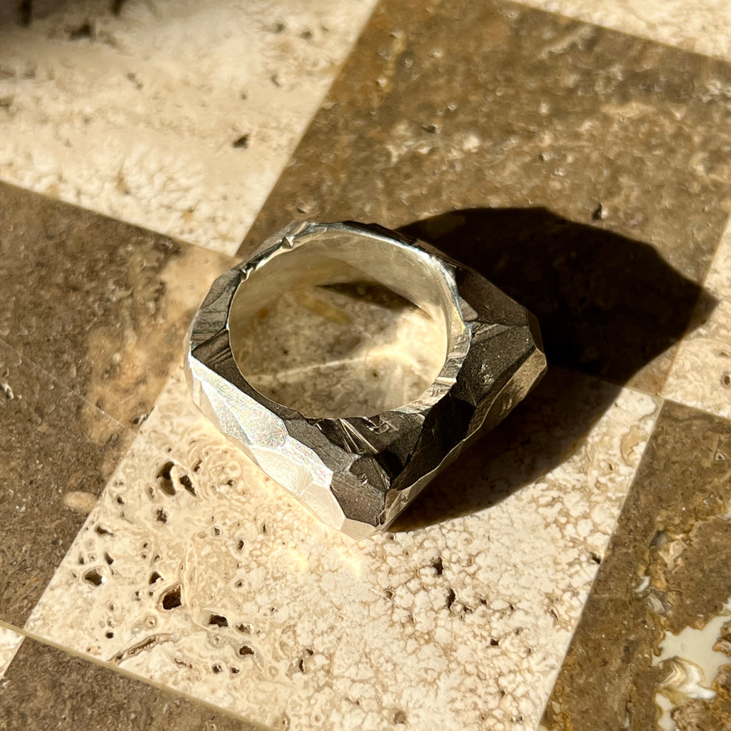 Heavy Carved Silver Ring