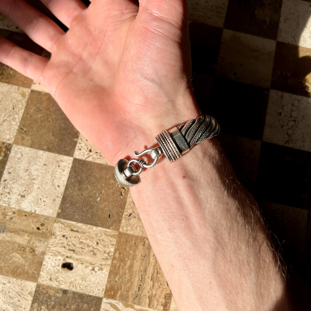 Heavy Rope Chain Silver Bracelet