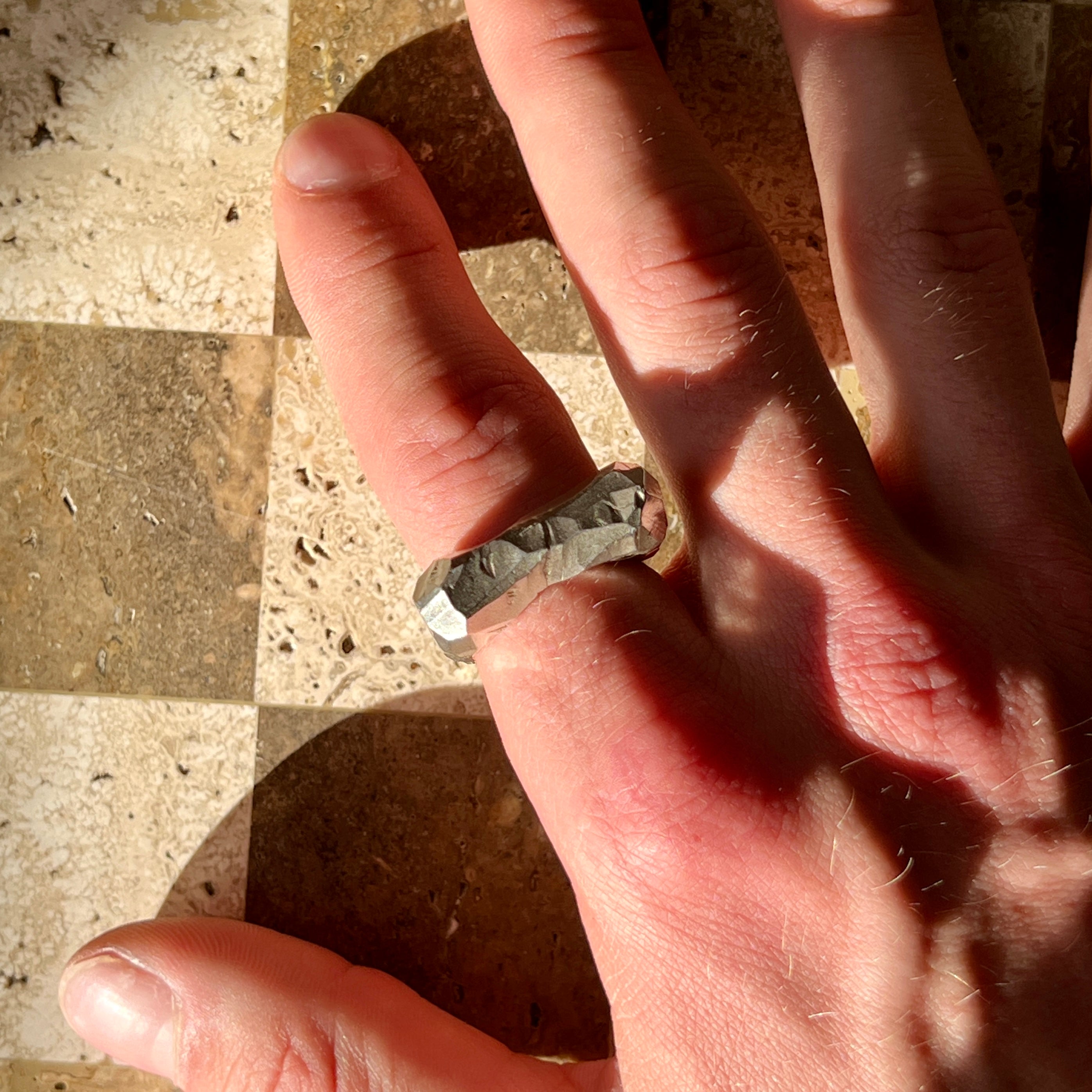 Heavy Carved Silver Ring